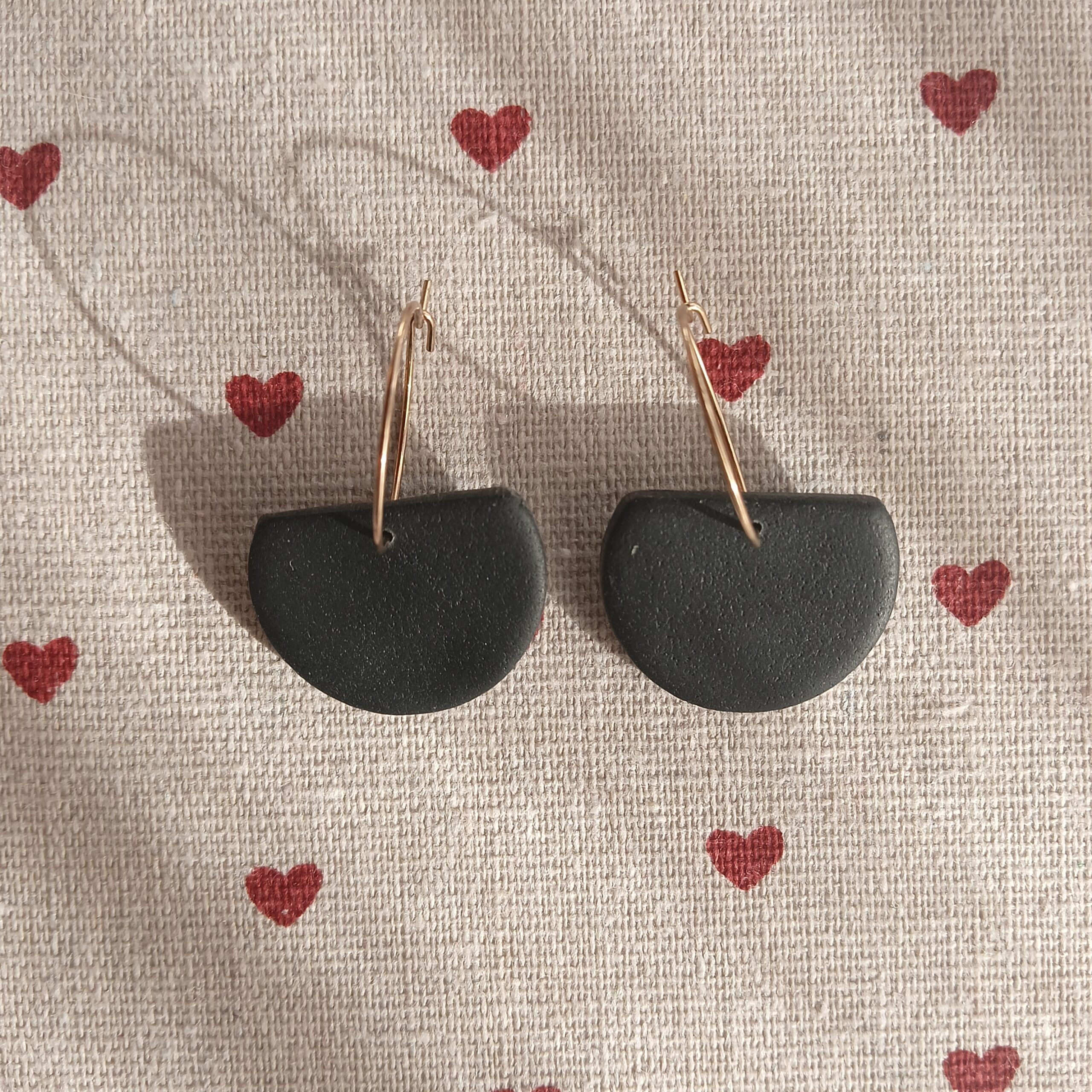 Pendientes Aro Semicirculo Corazón Rojo - 3 en 1 - Imagen 4