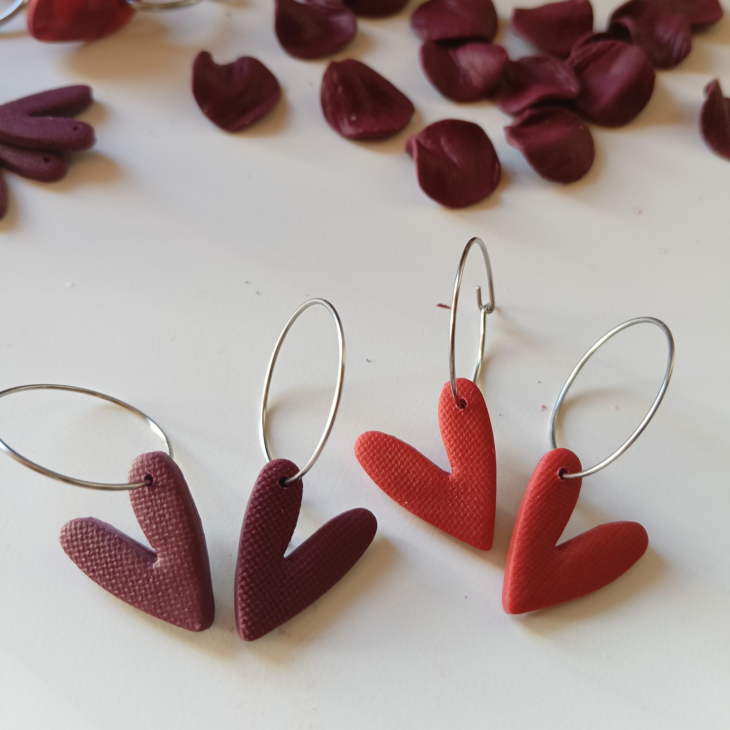 Pendientes Aro Corazón textura - Love Essential